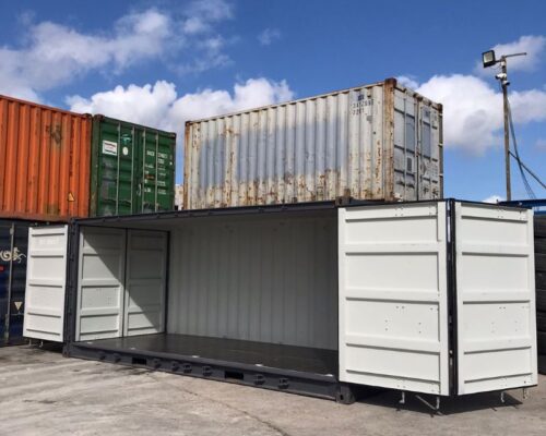 Contentor marítimo Open Side de 20 pés – Abertura lateral total