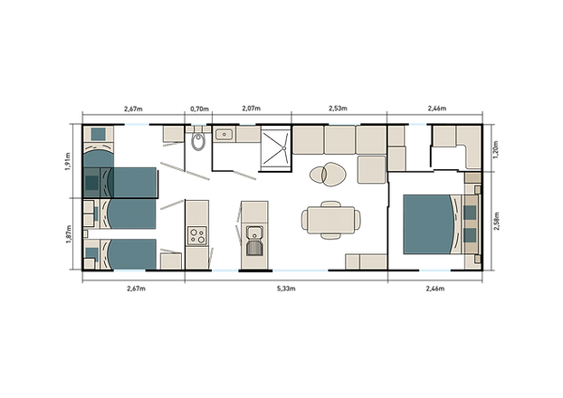Casa Pré-fabricada T3 Móvel | Louisiana Ponant 40m² com 3 Quartos | Promoção! 50% de desconto - Image 4