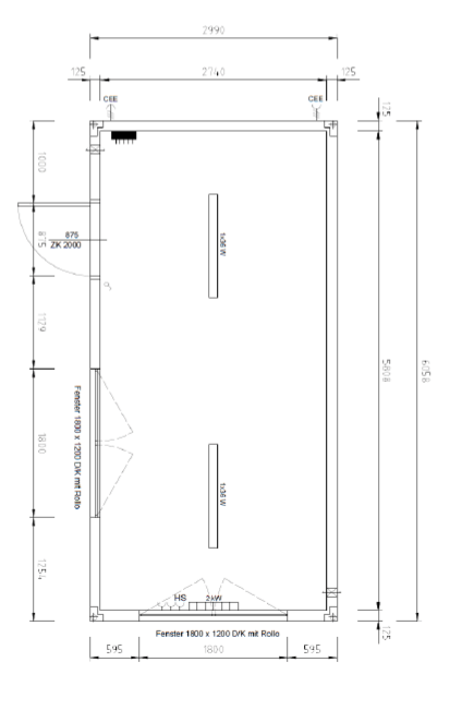 Escritório móvel em contentor de 20 pés com duas janelas - Image 8